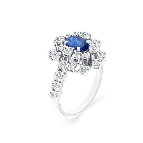 Ring Roman Gioielli Woman NUVOLA in White Gold Zaffiro 0.92 Ct R1289A22N14822 - R1289A22N14822